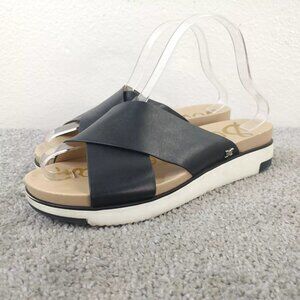Sam Edelman Audrea Sandals Womens 7.5 Shoes Black Leather Comfort Slides